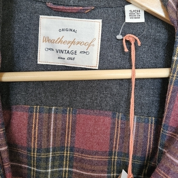 NWT Weatherproof Vintage‎ Men's Plaid Flannel Shirt Button Up Red Yellow Size S - Picture 7 of 11